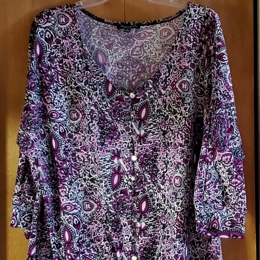 Notations Front Tie Blouse